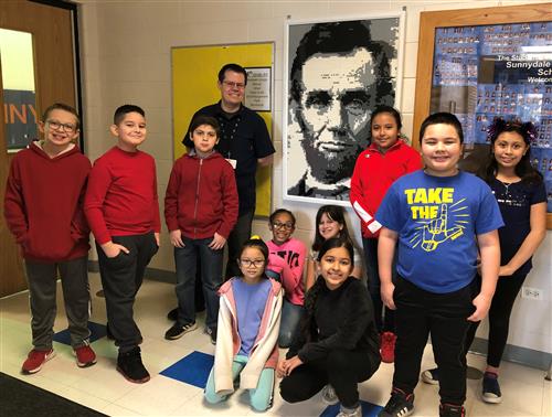 Sunnydale Students by Lincoln Portrait Made of Legos 